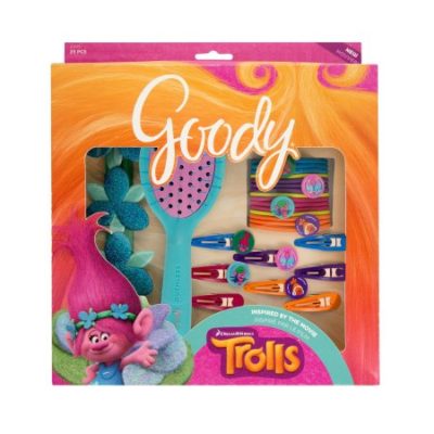 Walmart – Goody Trolls Hair Accessory Gift Pack with Satin & Chenille Blue Hair Brush, Assorted Colors, 25 Count Only $9.17 (Reg $24.99) + Free Store Pickup