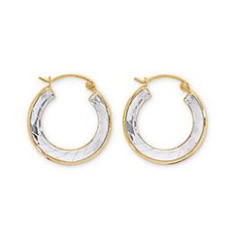 Sears – 10K Two-Tone Gold Knife-Edged Hoop Earrings Only $31.99 (Reg $319.99) + Free Store Pickup