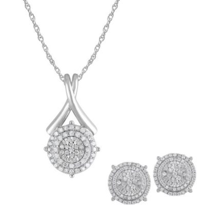 Walmart – 1 Carat T.W Diamond Sterling Silver Pendant and Earrings Box Set, 3 Piece Only $149.00 (Reg $500.00) + Free Shipping