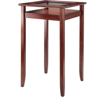 Walmart – Halo Pub Table with Glass Inset and Shelf, Walnut Only $86.36 (Reg $118.75) + Free Shipping