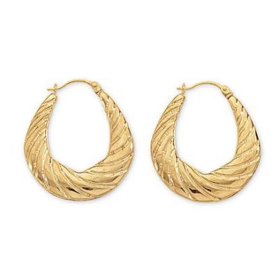 Sears – 10K Gold Swirl Oval Hoop Earrings Only $44.99 (Reg $449.99) + Free Store Pickup