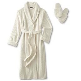 Sears – Covington Women’s Embossed Long Robe & Slippers – Cable Knit Only $24.00 (Reg $48.00) + Free Store Pickup