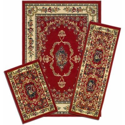 Walmart – Capri 3 Piece Rug Set, Savonnerie Red Only $34.50 (Reg $41.33) + Free Store Pickup