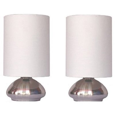 Walmart – Simple Designs Gemini 2-Pack Mini Touch Lamp with Brushed Steel Base and Ivory White Fabric Shades Only $18.52 (Reg $23.16) + Free Store Pickup