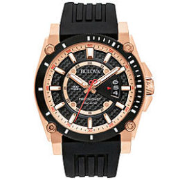 Sears – Bulova Men’s Black and Rose-Gold ion Plated finish Band with Black Dial Watch Only $420.00 (Reg $525.00) + Free Shipping