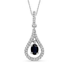 Sears – 1/2 CTW Sapphire And White Diamond Pendant In Silver Only $19.99 (Reg $69.99) + Free Store Pickup