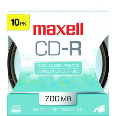 Walmart – Maxell 648450 48x Write-Once CD-R For Data – 10/spindle, Carded For Peg Hooks Only $4.69 (Reg $7.95) + Free Store Pickup