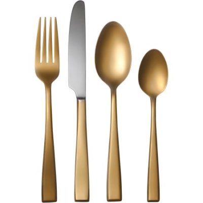 Walmart – Golden Carmela Mirror Flatware Set, 16-Piece Only $35.99 (Reg $40.40) + Free Shipping