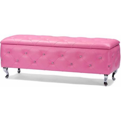 Walmart – Seine Pink Leather Contemporary Storage Ottoman Only $264.65 (Reg $294.99) + Free Shipping