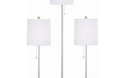 Walmart – Kenroy Home Selma 3-Piece Table/Floor Lamp Set, Brushed Steel Only $86.99 (Reg $112.86) + Free 2-Day Shipping