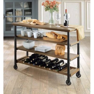 Walmart – Whalen Santa Fe Portable Kitchen Cart with Wine Rack, Rustic Brown Only $106.65 (Reg $119.00) + Free Shipping