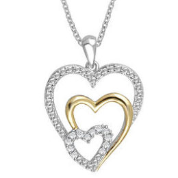 Sears – 1/10 cttw. Diamond Two-Tone Sterling Silver Heart Necklace Only $39.99 (Reg $99.99) + Free Store Pickup