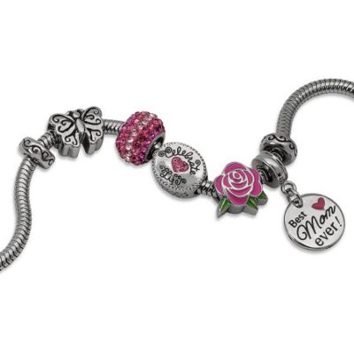 Walmart – Connections from Hallmark Stainless Steel Limited Edition “Best Mom Ever” Charm Bracelet Set Only $38.00 (Reg $60.00) + Free 2-Day Shipping