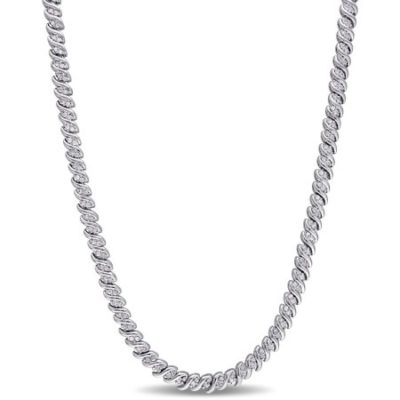 Walmart – Miabella 1 Carat T.W. Diamond Sterling Silver Tennis Necklace, 17″ Only $369.00 (Reg $599.00) + Free 2-Day Shipping