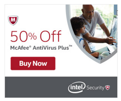 McAfee AntiVirus Plus – 50% Off