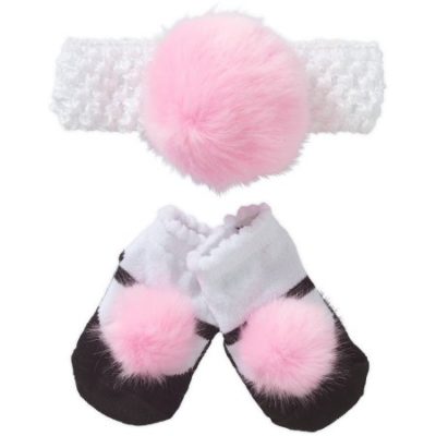 Walmart – Ava Olivia Newborn Baby Faux Fur Pom Pom Soft Headband and Sock Booties Boxed Set Only $2.50 (Reg $5.88) + Free Store Pickup