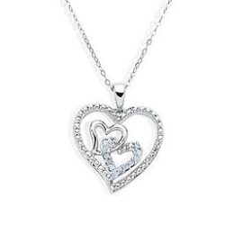 Sears – 1/10 Cttw. Diamond Rhodium Over Sterling Silver Heart Pendant Necklace Only $22.49 (Reg $149.99) + Free Store Pickup