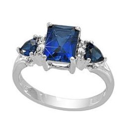 Sears – 1.79 ctw Lab Created Blue Sapphire and Diamond Accent Ring in Sterling Silver Only $18.74 (Reg $124.99) + Free Store Pickup