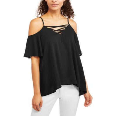 Walmart – California Happenings Women’s Lattice Cold Shoulder Blouse Only $6.50 (Reg $13.88) + Free Store Pickup