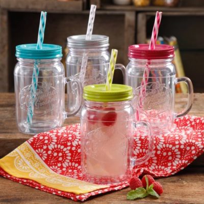 Walmart – The Pioneer Woman Simple Homemade Goodness Assorted 16-Ounce Double-Wall Mason Jar with Lid and Handle, Set of 4 Only $12.88 (Reg $19.84) + Free Store Pickup