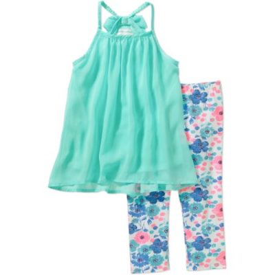 Walmart – Kidtopia Girls Hi-Low Chiffon Bow Back Tunic With Capri Legging Set Only $5.00 (Reg $28.00)+ Free Store Pickup