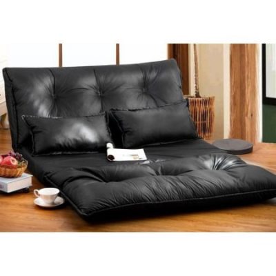 Walmart – Merax PU Leather Foldable Floor Sofa/Bed with Two Pillows, Black Only $153.00 (Reg $171.00) + Free Shipping