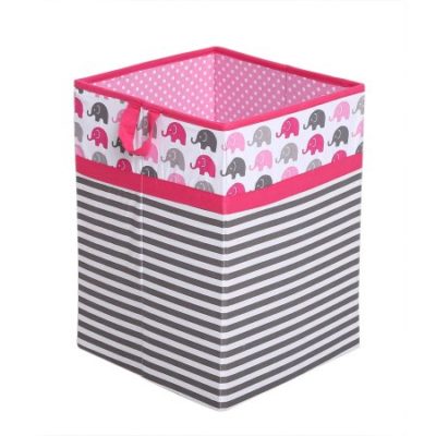 Walmart – Bacati – Elephants Pink/Gray Cotton Percale Fabric Covered Storage, Collapsible Hamper, 18 H x 13 W x 13 L inches Only $29.00 (Reg $36.84) + Free Store Pickup