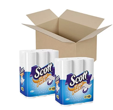 Amazon – 48 Count Scott Tube Free Toilet Paper Only $11.39 (24¢ a Roll)