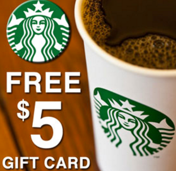 Starbucks – Free $5.00 Gift Card For Everyone