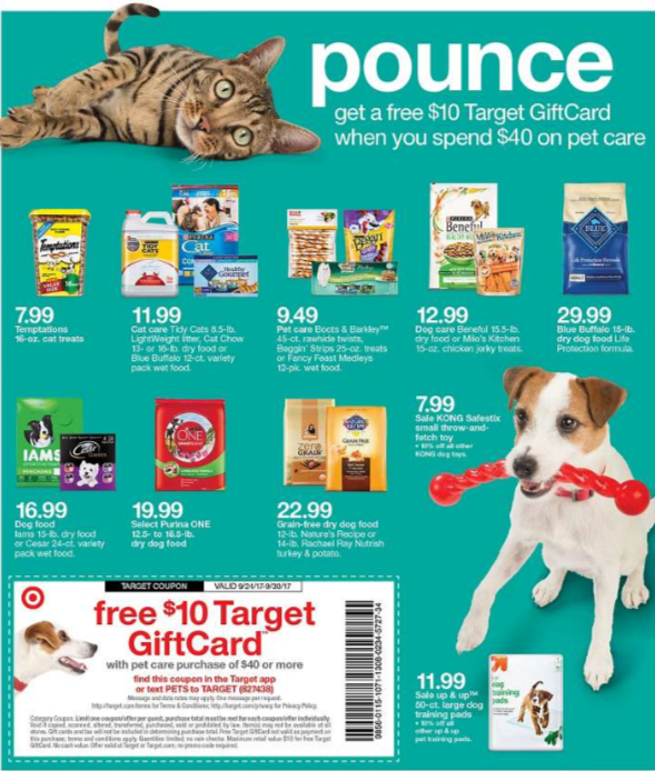 FREE $10 Target Gift Card with $40 Pet Purchase + 3 Deal Scenarios