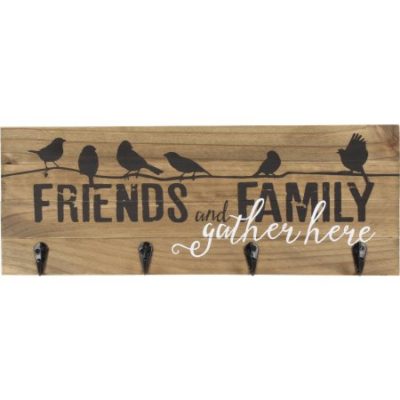 Walmart – Better Homes and Gardens Family and Friends Wood Plaque with 4 Key Hooks Only $3.95 (Reg $9.87) + Free Store Pickup