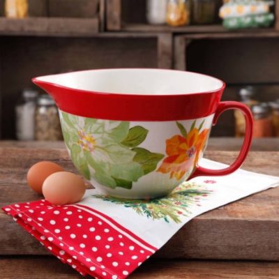 Walmart – The Pioneer Woman Poinsettia Batter Bowl, 2.83 qt Only $9.97 (Reg $18.82) + Free Store Pickup