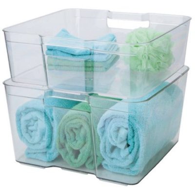 Walmart – Stacking Closet Bins, Set of 2, Clear Only $14.03 (Reg $28.61) + Free Store Pickup