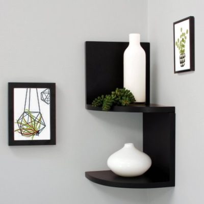 Walmart – Kiera Grace Priva 7″ Corner Shelves, Black, Set of 2 Only $13.94 (Reg $15.99) + Free Store Pickup