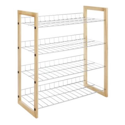 Walmart – Natural Wood and Chrome 4 Tier Closet Storage Shelves Only $19.87 (Reg $24.99) + Free Store Pickup