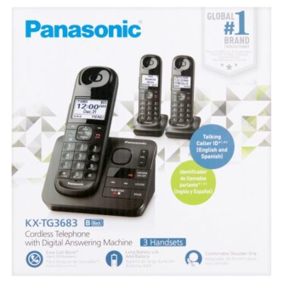 Walmart – Panasonic Cordless 3hs Expandable Phone Only $49.00 (Reg $79.00) + Free 2-Day Shipping