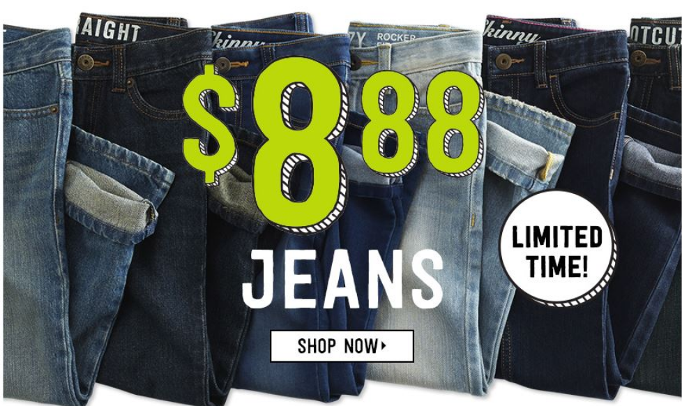 Crazy8.com – Boys and Girls Jeans Only $8.88 + Free Shipping On ALL ORDERS!