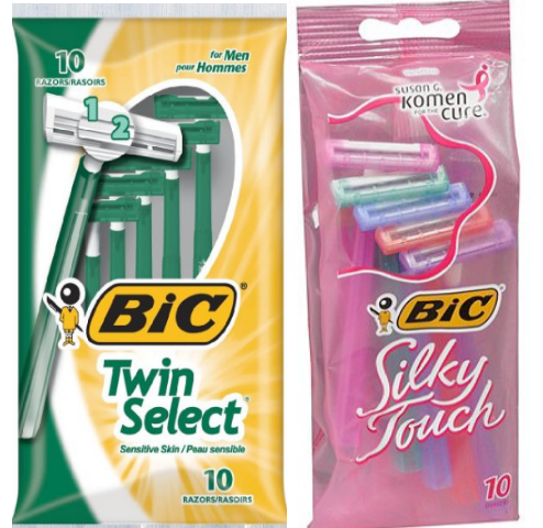 Walgreen’s – 2 FREE Bic Twin Select or Silky Touch Razors 10 ct