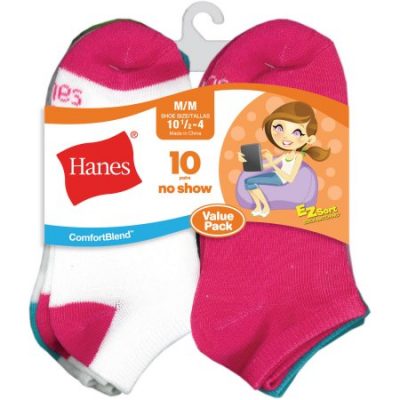 Walmart – Hanes Girls’ No Show Socks 10 Pack Only $6.74 (Reg $8.47) + Free Store Pickup