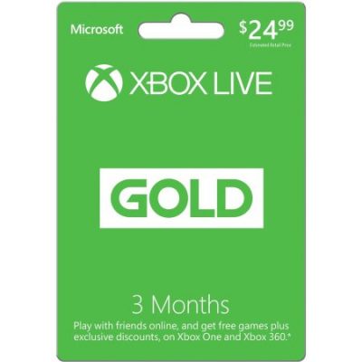 Walmart – Xbox Live 3-Month Gold Card Only $21.99 (Reg $24.50) + Free Shipping