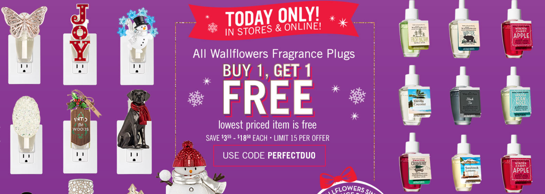 Bath & Body Works – Wallflowers Fragrance Plugs BOGO FREE AND $2.95 Wallflower Fragrance Refills (Online & In Store)