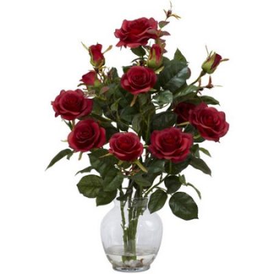 Walmart – Rose Bush Silk Flower Arrangement with Vase, Red Only $34.13 (Reg $40.15) + Free Store Pickup