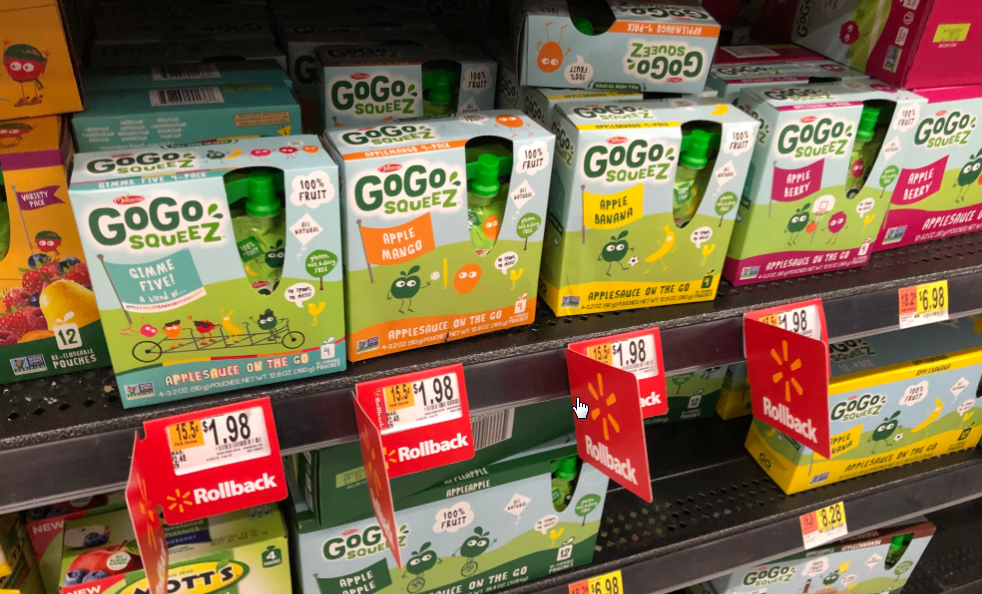 Walmart – GoGo Squeez Applesauce 4-Packs Only 98¢ With Printable Coupons – Print them Now!