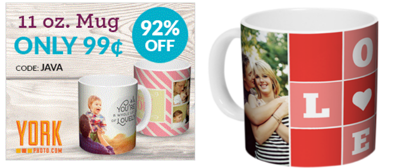 Order Your Custom Valentines Day Mug From York Photo for Only 99¢