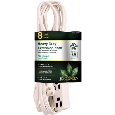 Walmart – GoGreen Power 16/3 8′ 3-Outlet Extension Cord – White Only $5.69 (Reg $7.10) + Free Store Pickup