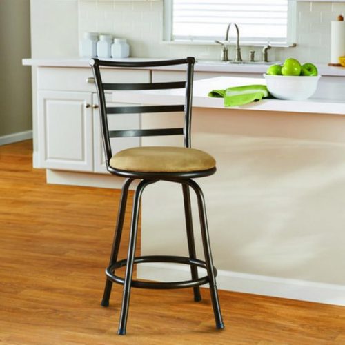 Walmart – Mainstays 24″ Ladder Back Swivel Barstool with Microfiber Cushion, Tan Only $25.99 (Reg $29.97) + Free Store Pickup