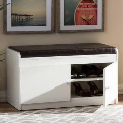 Walmart – Baxton Studio Margaret Modern and Contemporary White Wood 2-Door Shoe Cabinet with Faux Leather Seating Bench Only $91.19 (Reg $105.69) + Free Shipping