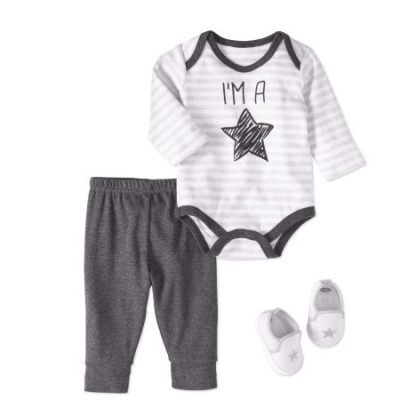 Walmart – Bon Bebe Newborn Baby Boy Bodysuit, Pants & Sneaker, 3pc Outfit Set Only $5.00 (Reg $15.97) + Free Store Pickup