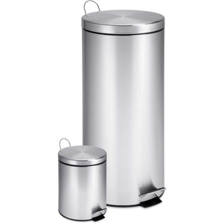 Walmart – Honey Can Do 7.9 and 0.8 Gallon Round Step Trash Can Combo, Stainless Steel Only $34.64 (Reg $40.75) + Free Store Pickup