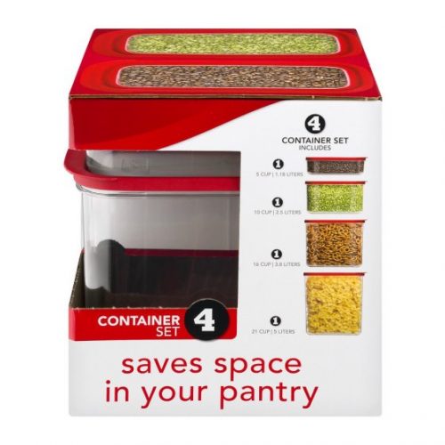 Walmart – Rubbermaid Modular Canisters, Premium Food Storage Container, BPA-free Zylar, 4-piece Set Only $23.00 (Reg $28.75) + Free Store Pickup